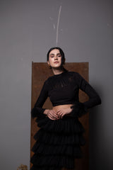 Black Swan Ruffled Co-ord